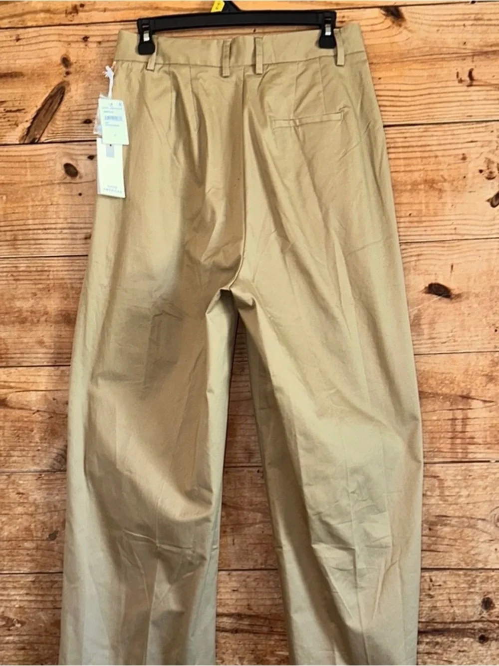 NWT New! Good American 90’s pleated khaki trousers cotton pants 6/28 - Picture 6 of 10